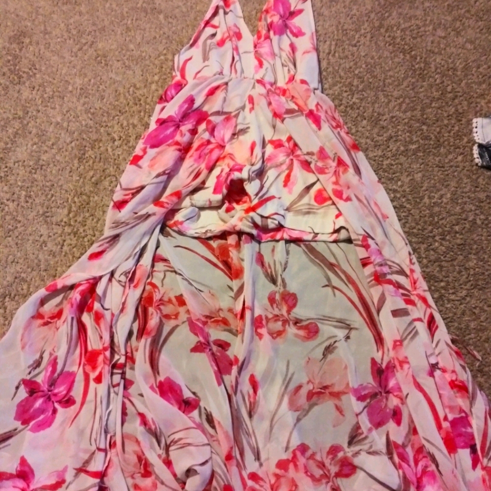 Gorgeous Romper Maxi Tropical open back